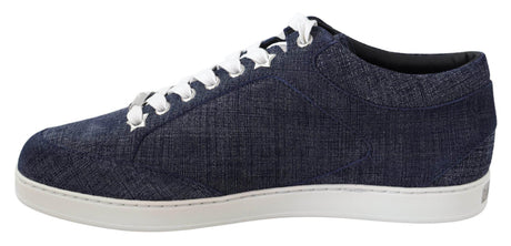 Jimmy Choo Chic Slip-On Blue Denim Suede Sneakers - Hilstor