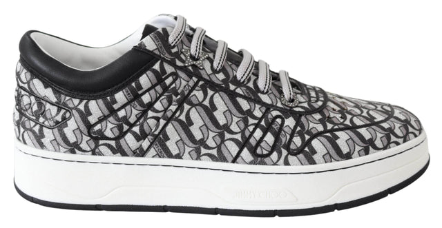 Jimmy Choo Glittering Slip-On Sneakers - Silver and Black - Hilstor