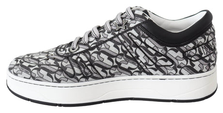 Jimmy Choo Glittering Slip-On Sneakers - Silver and Black - Hilstor