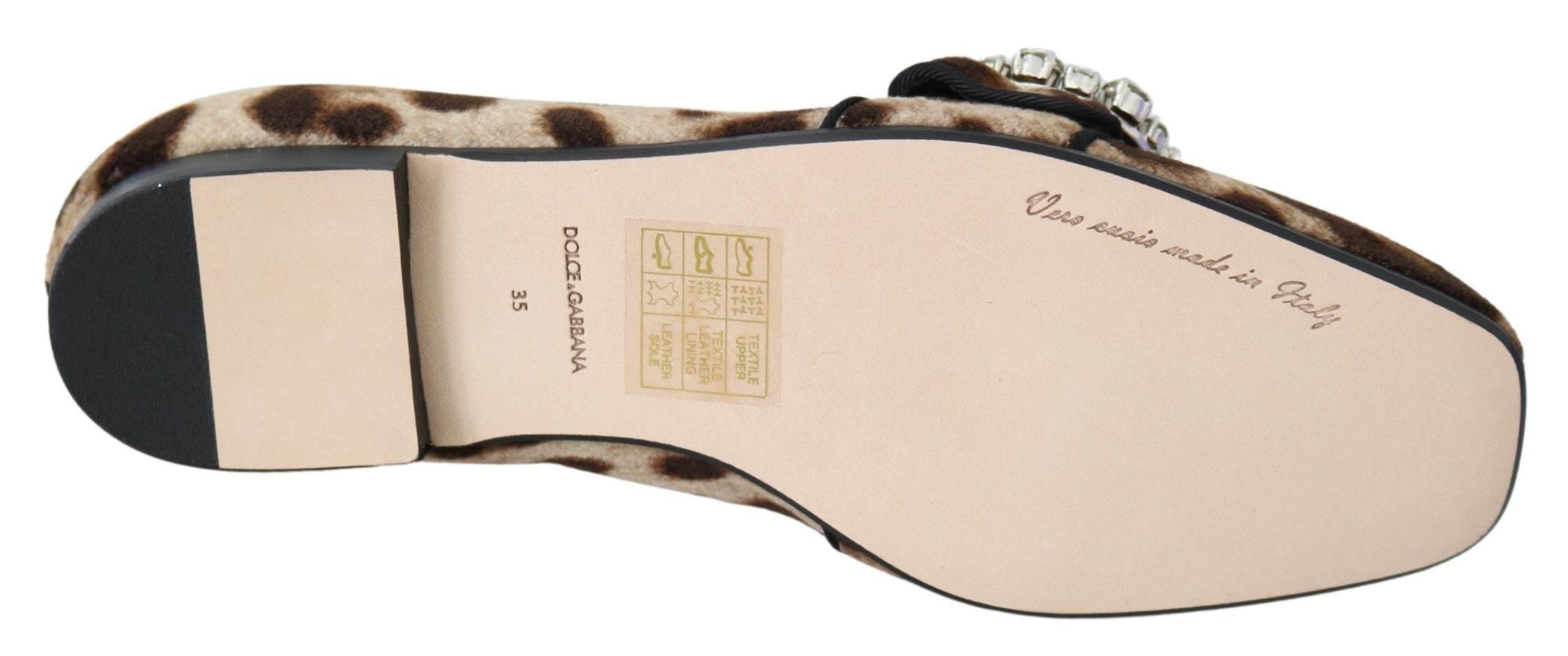 Dolce & Gabbana Leopard Print Crystal Embellished Loafers - Hilstor