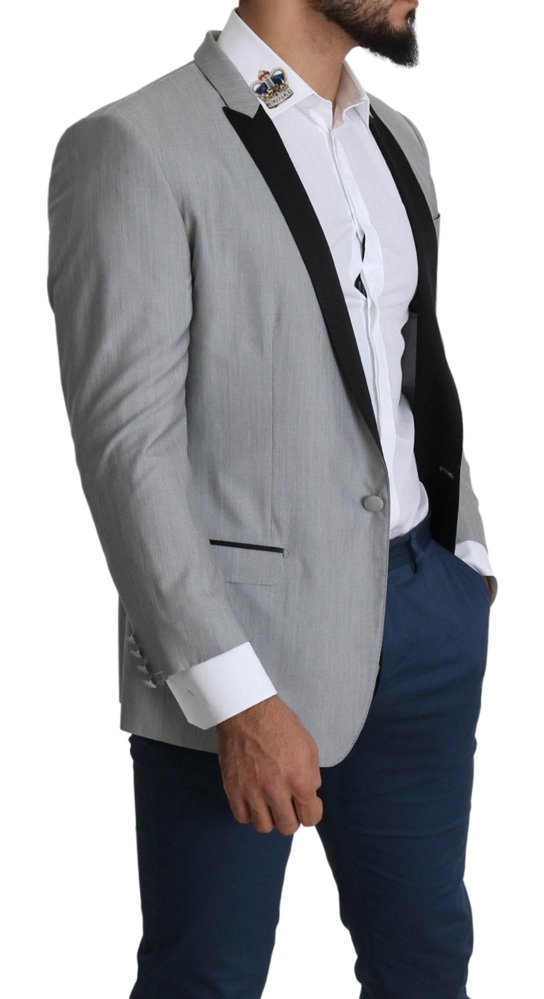 Dolce & Gabbana Light Gray Single Breasted SARTORIA Blazer - Hilstor