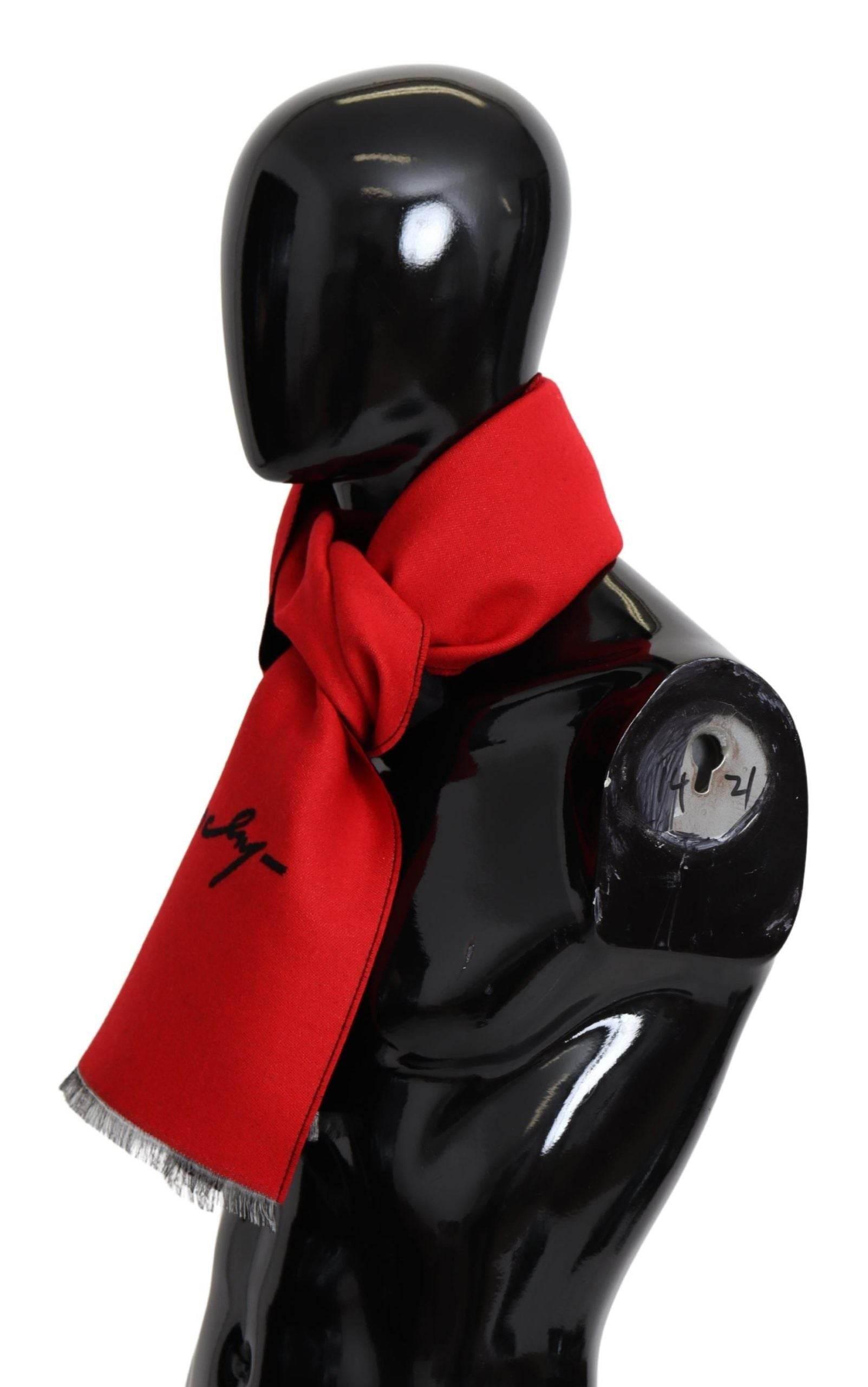 Givenchy Elegant Red Wool Blend Unisex Scarf - Hilstor