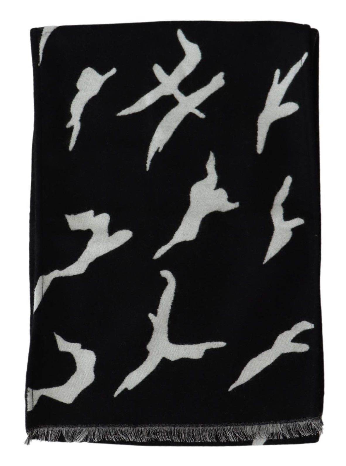 Givenchy Black White Wool Unisex Winter Warm Scarf Wrap Shawl - Hilstor
