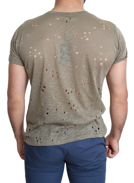 Guess Chic Brown Cotton Stretch Tee - Hilstor