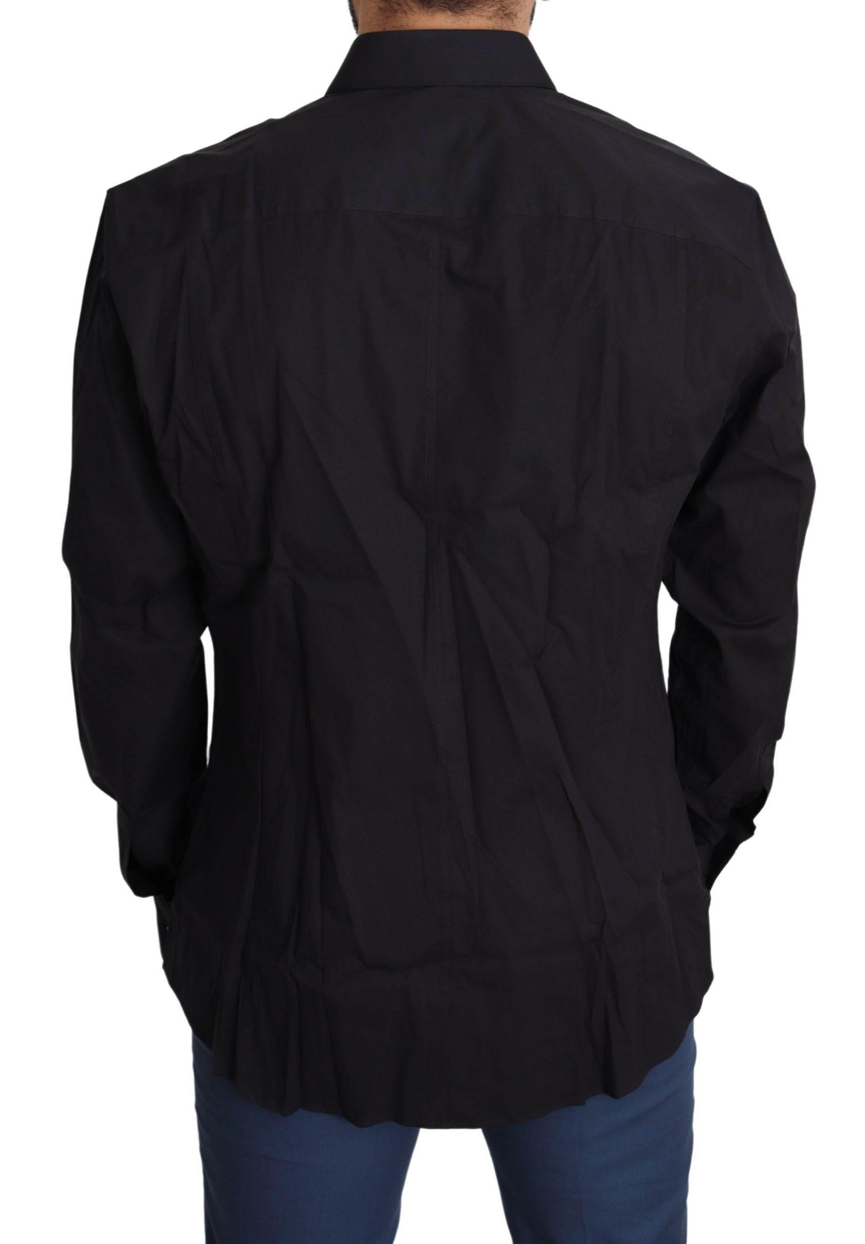 Dolce & Gabbana Elegant Slim Fit Black Dress Shirt - Hilstor