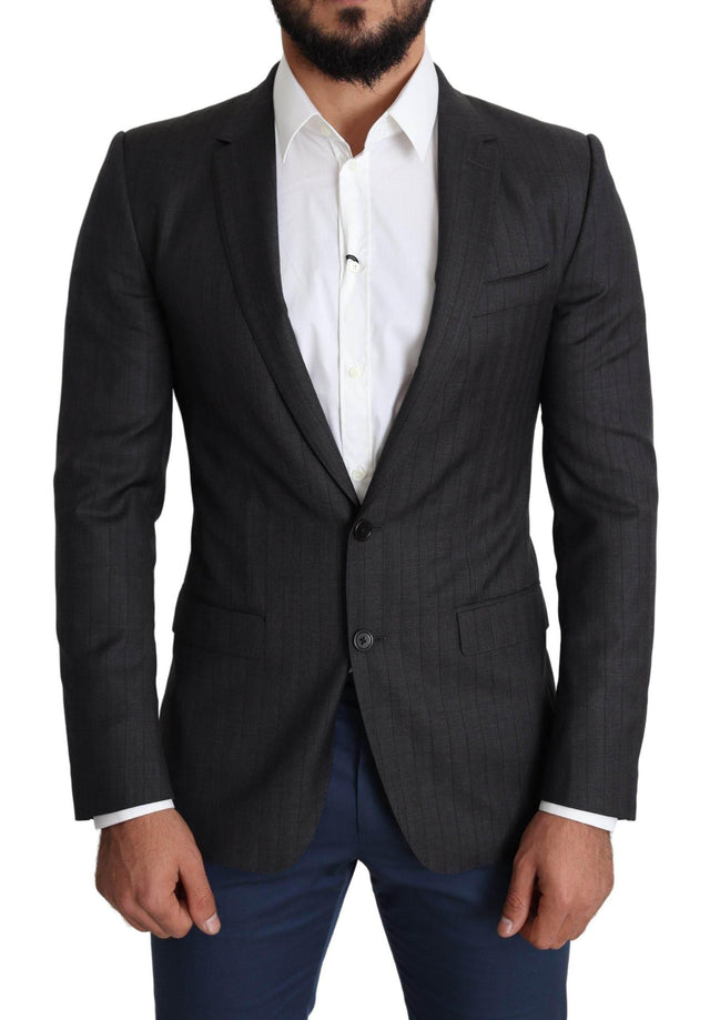 Dolce & Gabbana Black Wool Single Breasted Coat MARTINI Blazer - Hilstor