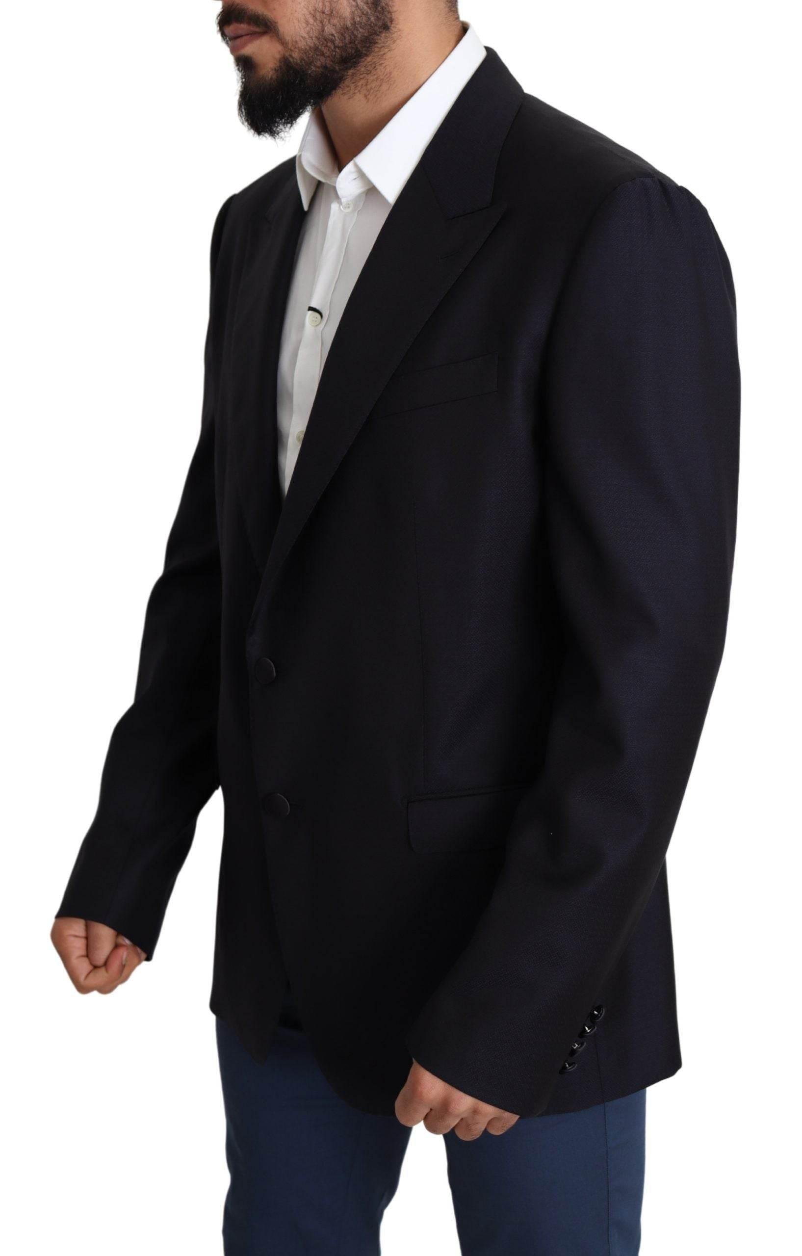 Dolce & Gabbana Black Wool Single Breasted NAPOLI Blazer - Hilstor