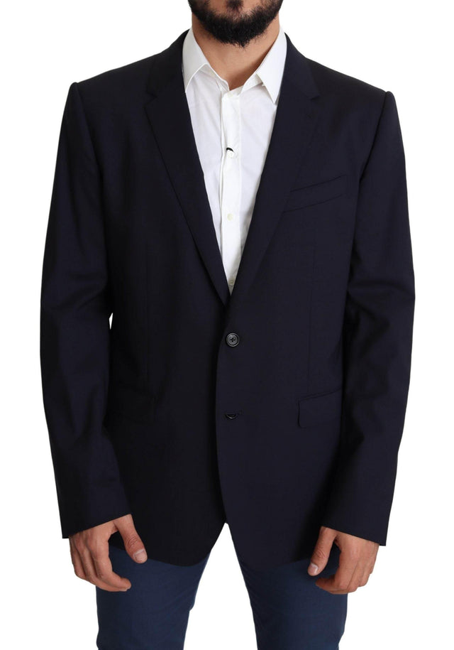 Dolce & Gabbana Black Wool Stretch Men Coat MARTINI Blazer - Hilstor