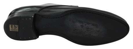 Dolce & Gabbana Elegant Black Leather Derby Shoes - Hilstor