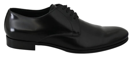 Dolce & Gabbana Elegant Black Leather Derby Shoes - Hilstor