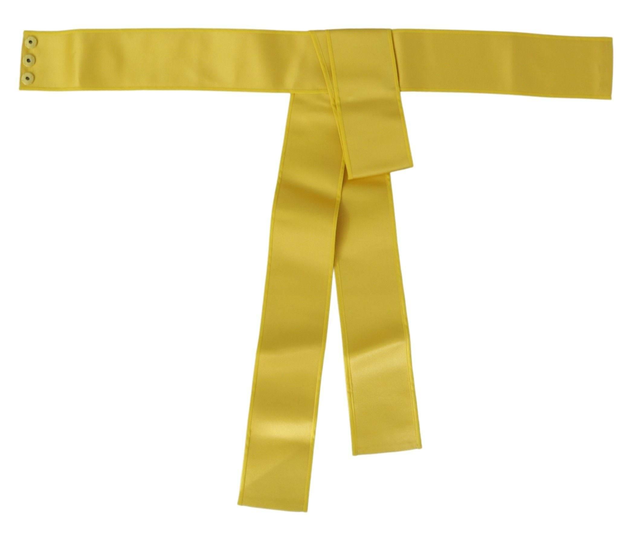 Dolce & Gabbana Chic Silk Yellow Women's Elegant Belt - Hilstor