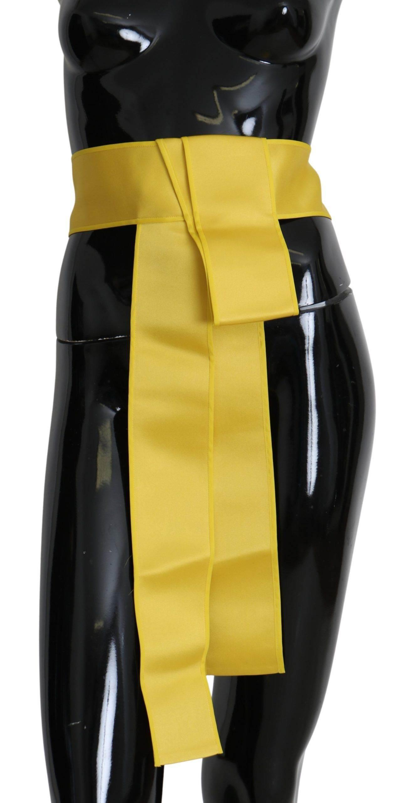 Dolce & Gabbana Chic Silk Yellow Women's Elegant Belt - Hilstor