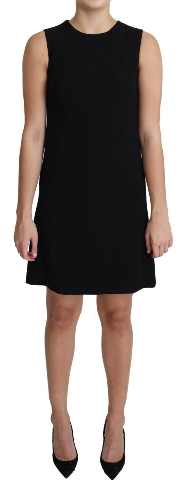 Dolce & Gabbana Black Viscose Stretch A-line Shift Mini Dress - Hilstor