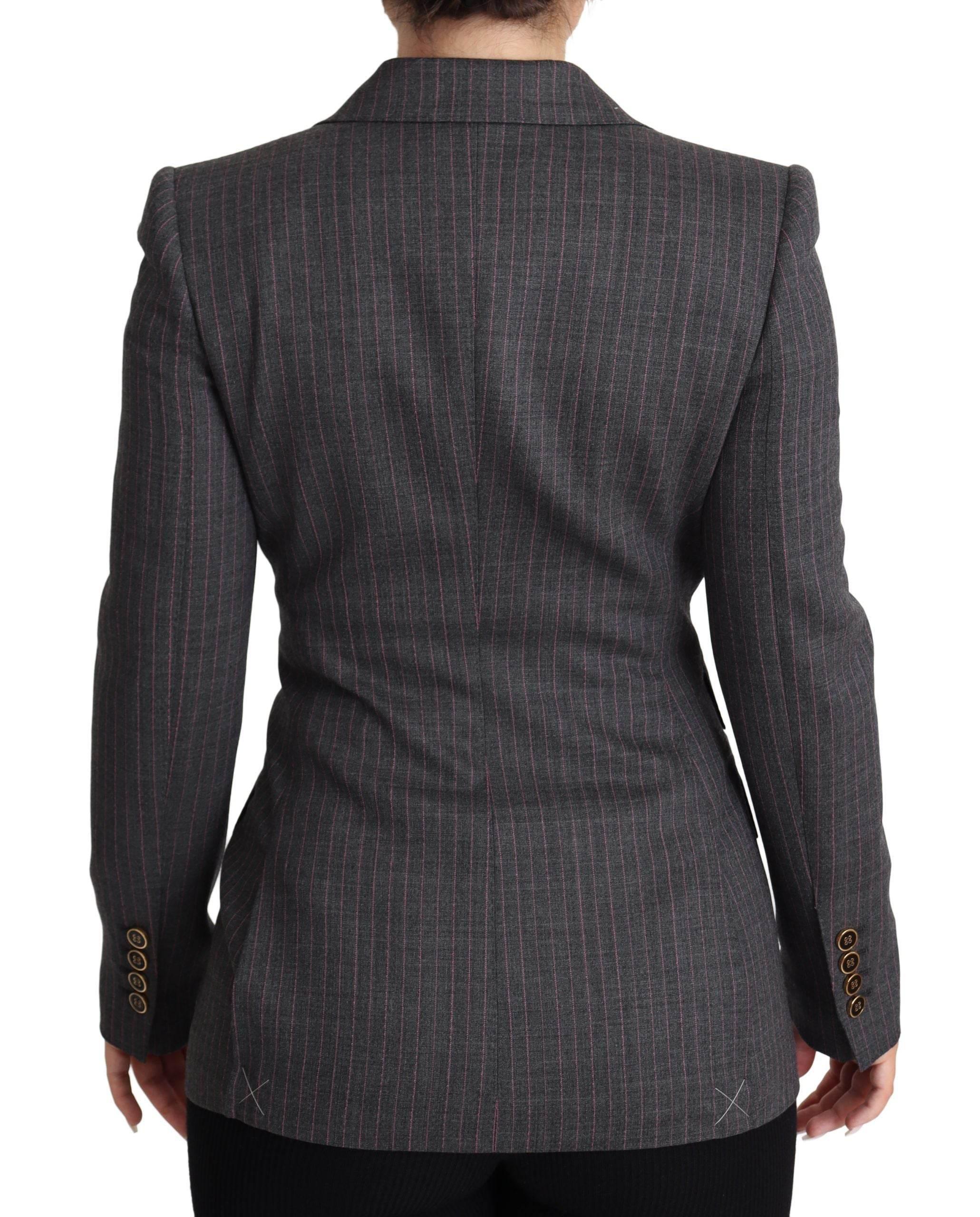 Dolce & Gabbana Gray Single Breasted Fitted Blazer Wool Jacket - Hilstor