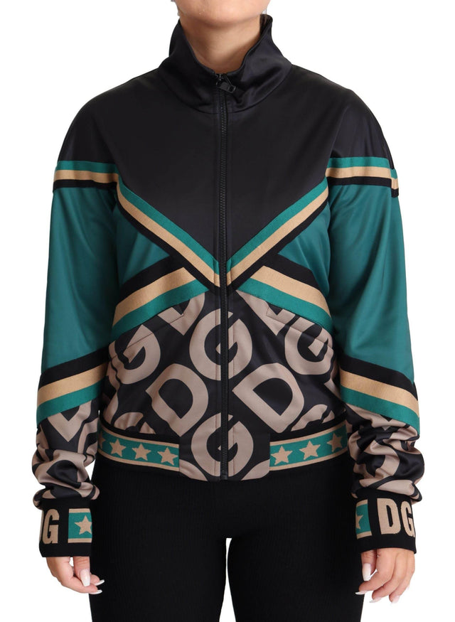 Dolce & Gabbana Chic Multicolor Track Jacket with Logo Mania - Hilstor