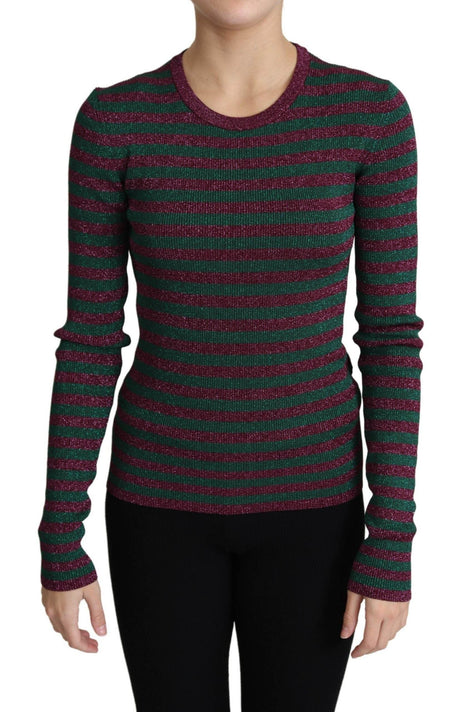 Dolce & Gabbana Elegant Maroon Crewneck Sweater - Hilstor