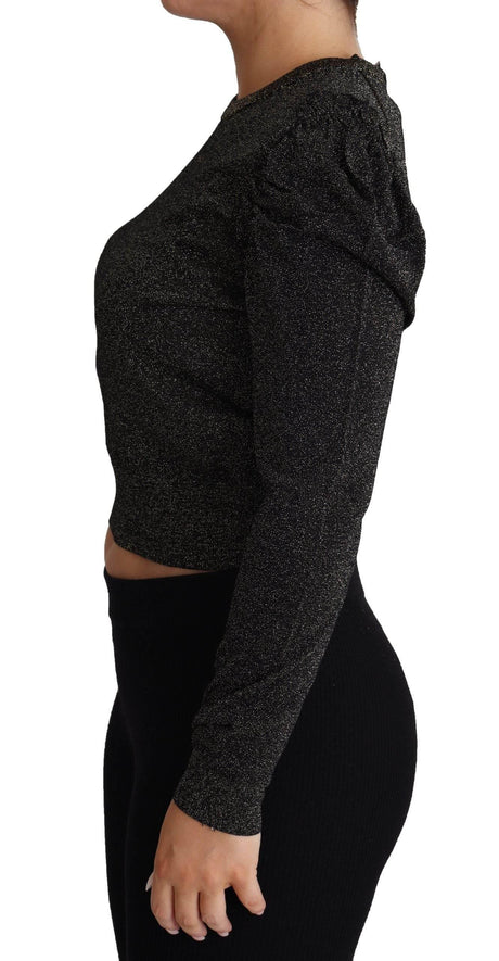 Dolce & Gabbana Black Gold Cropped Women Pullover Sweater - Hilstor