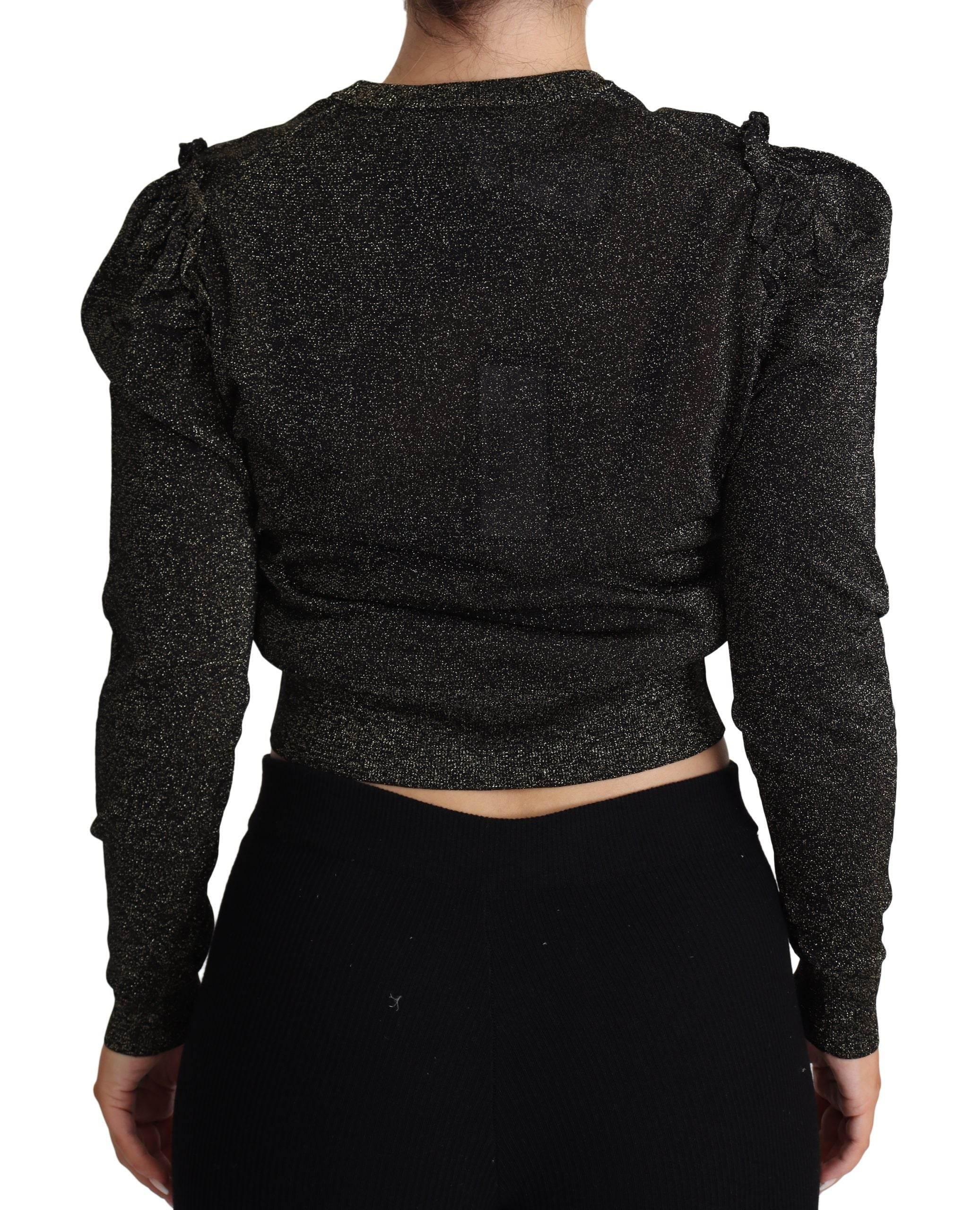Dolce & Gabbana Black Gold Cropped Women Pullover Sweater - Hilstor
