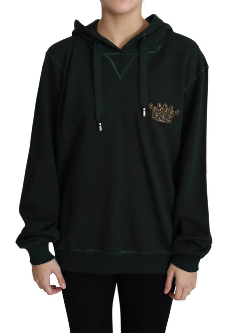 Dolce & Gabbana Dark Green Crown Embroidery Hoodie - Hilstor