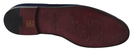 Dolce & Gabbana Elegant Blue Suede Leather Loafers - Hilstor