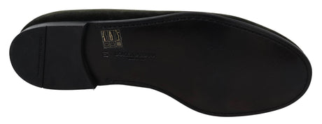 Dolce & Gabbana Elegant Green Velvet Loafers - Hilstor