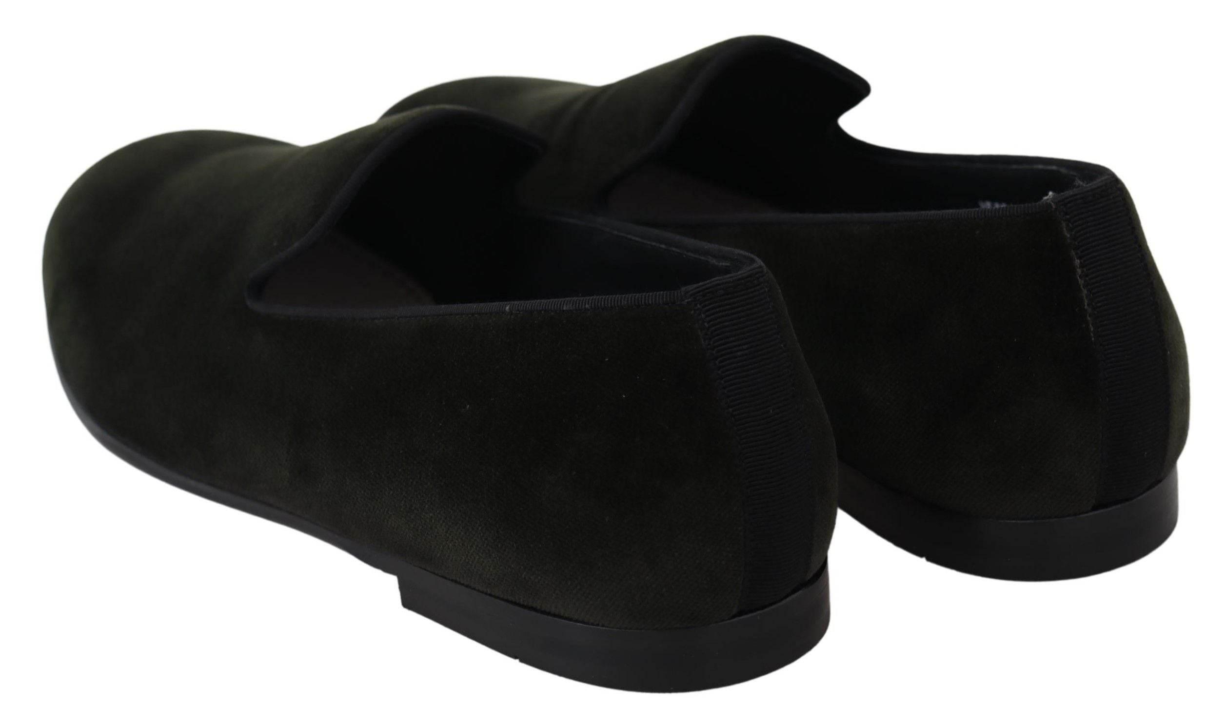 Dolce & Gabbana Elegant Green Velvet Loafers - Hilstor