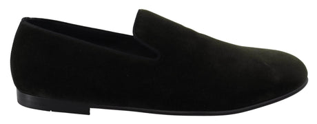 Dolce & Gabbana Elegant Green Velvet Loafers - Hilstor