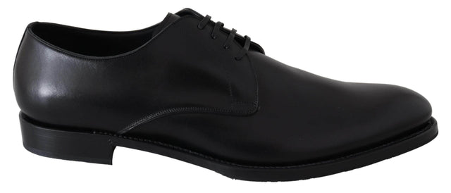 Dolce & Gabbana Elegant Black Leather Derby Dress Shoes - Hilstor