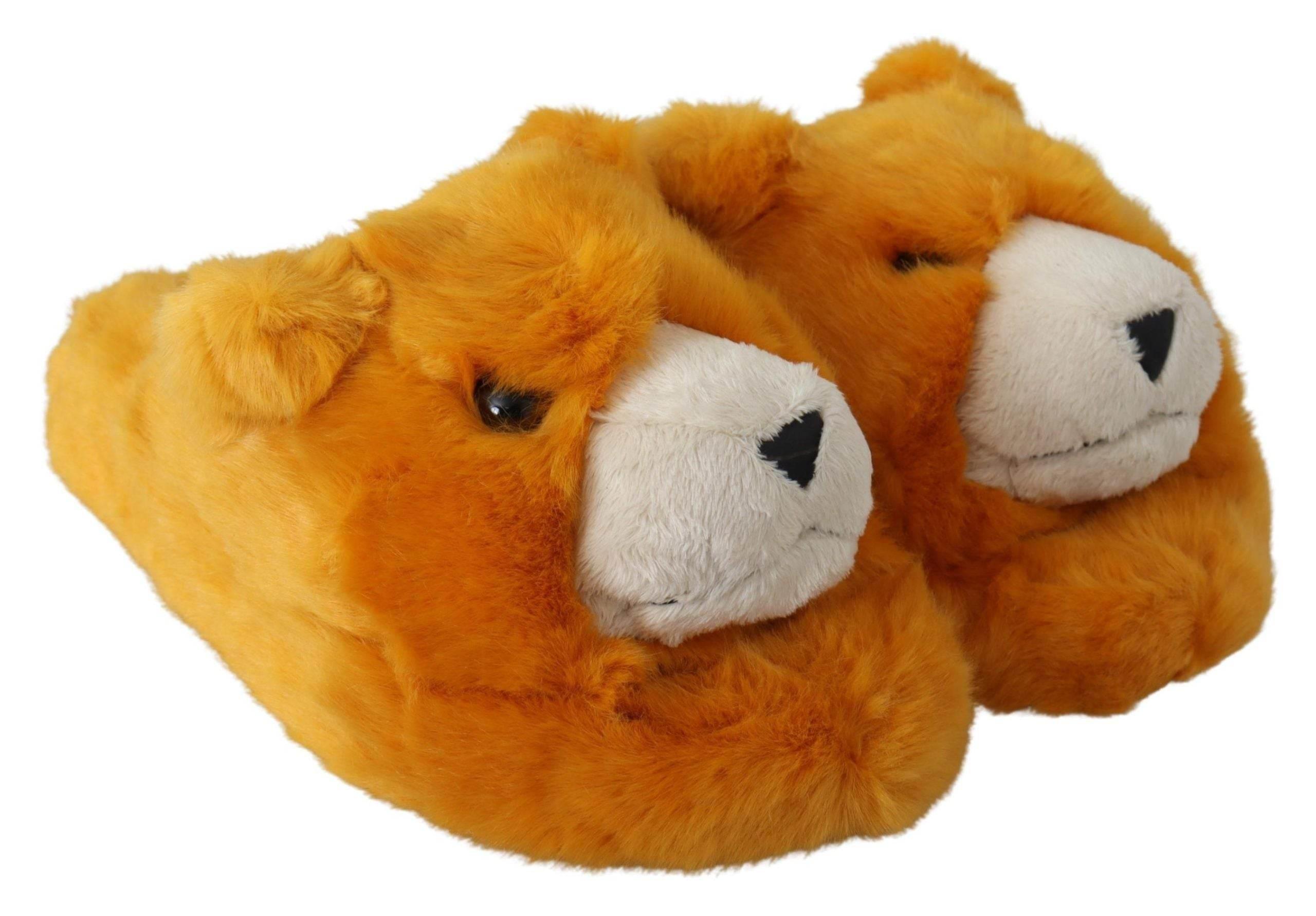 Dolce & Gabbana Sunshine Yellow Lion Slippers - Hilstor