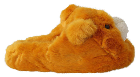 Dolce & Gabbana Sunshine Yellow Lion Slippers - Hilstor