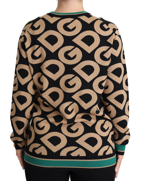 Dolce & Gabbana Multicolor DG Mania Wool Crewneck Pullover Sweater - Hilstor