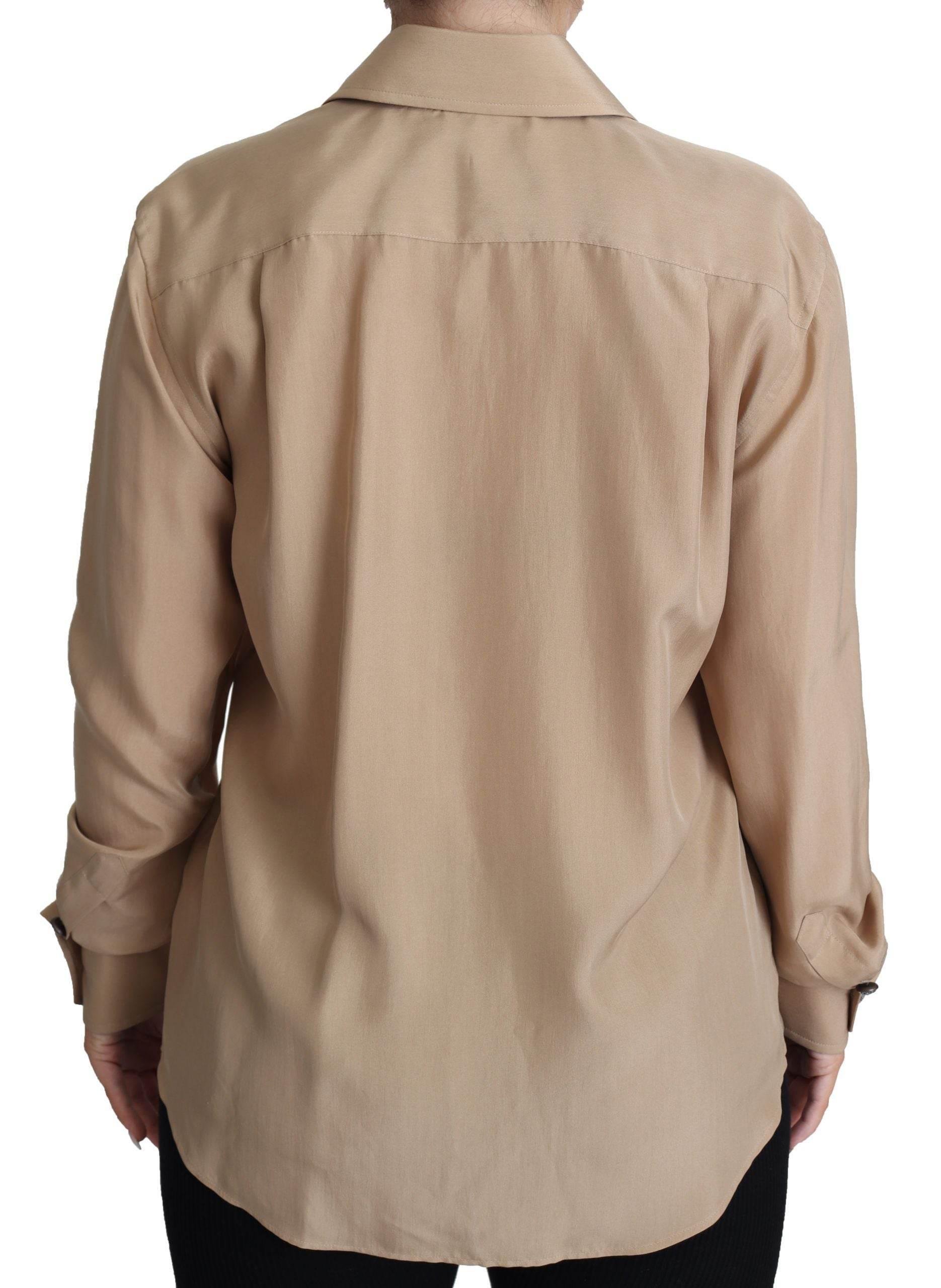 Dolce & Gabbana Elegant Beige Silk Shirt - Hilstor