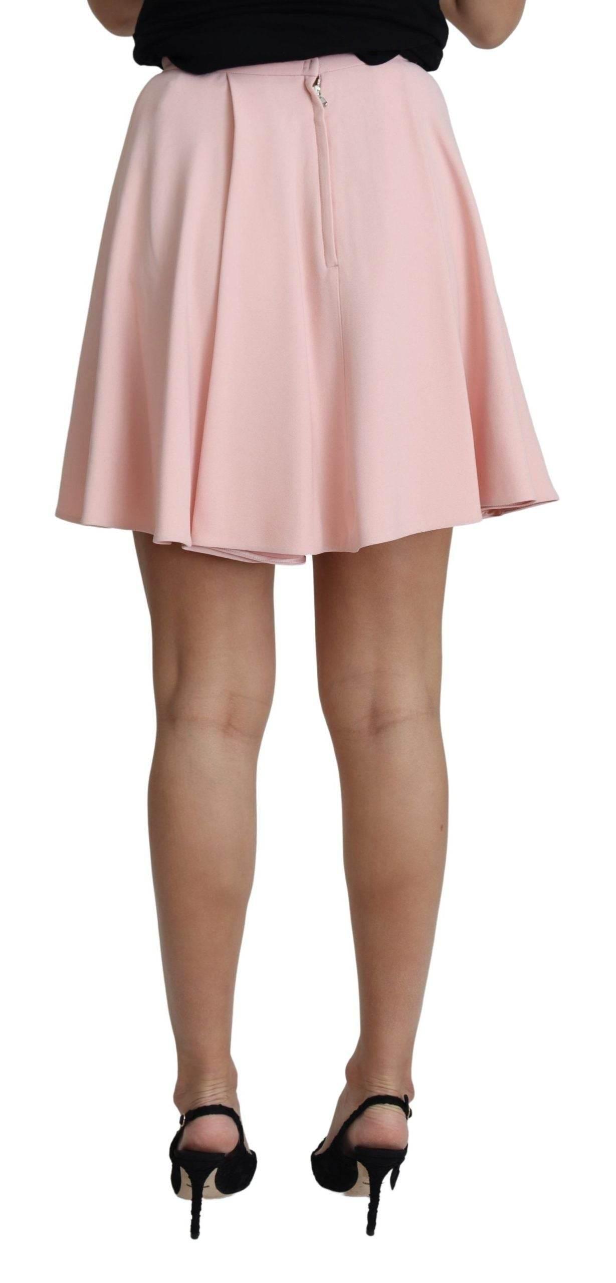 Dolce & Gabbana Elegant Pink Flare A-line Mini Skirt - Hilstor
