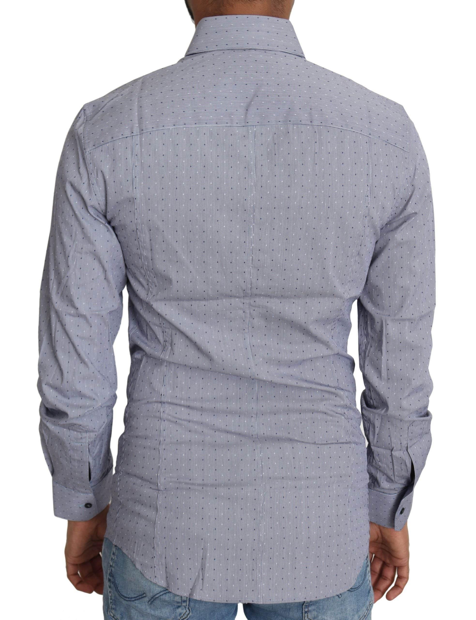 Dolce & Gabbana Sicilia Slim Fit Polka Dot Cotton Blend Shirt - Hilstor