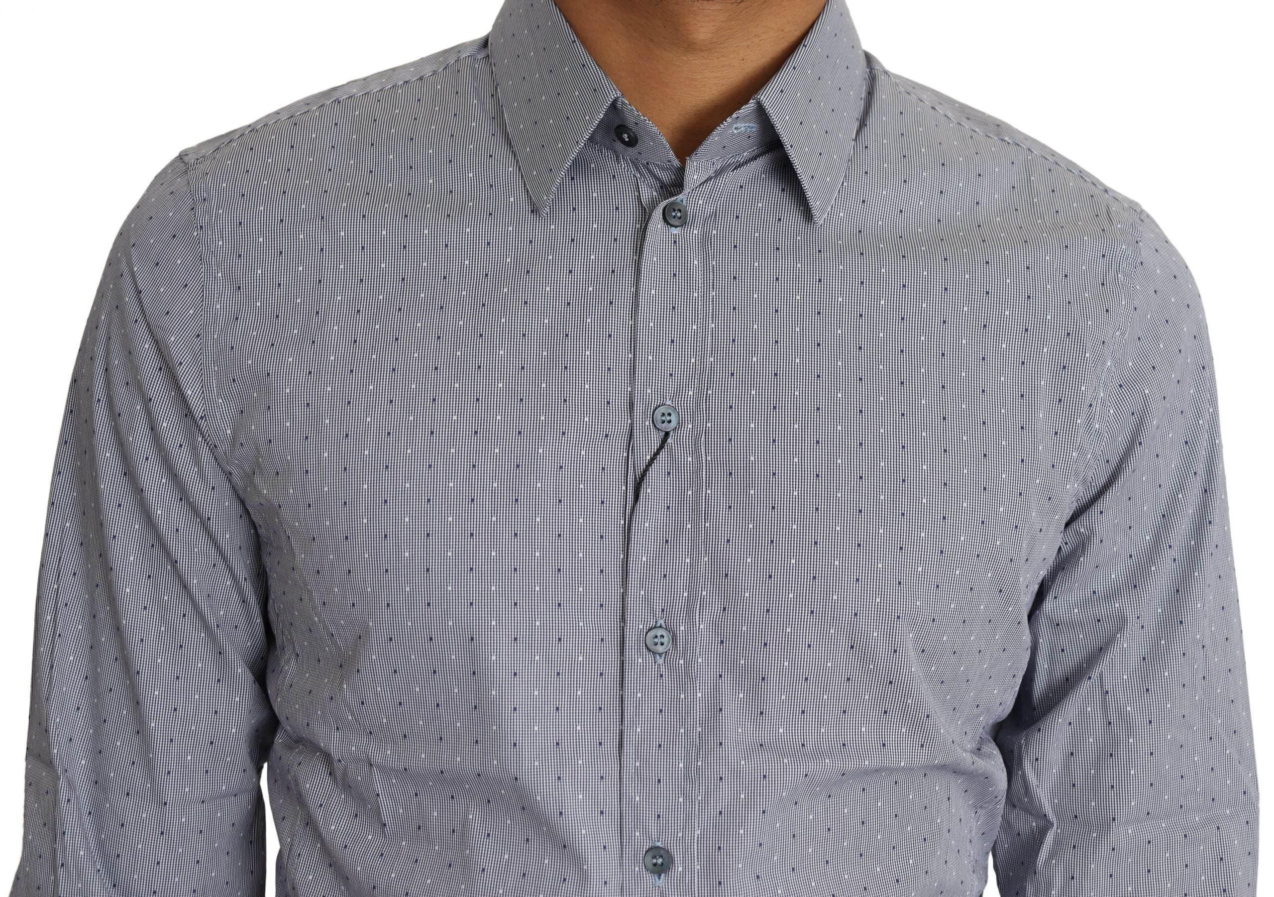 Dolce & Gabbana Sicilia Slim Fit Polka Dot Cotton Blend Shirt - Hilstor
