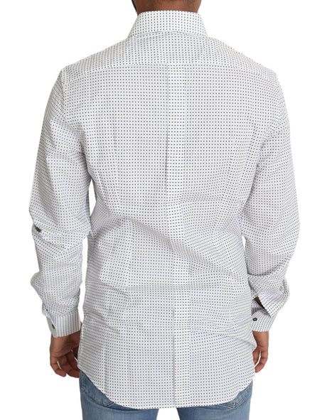 Dolce & Gabbana Elegant Slim Fit Polka Dot Dress Shirt - Hilstor