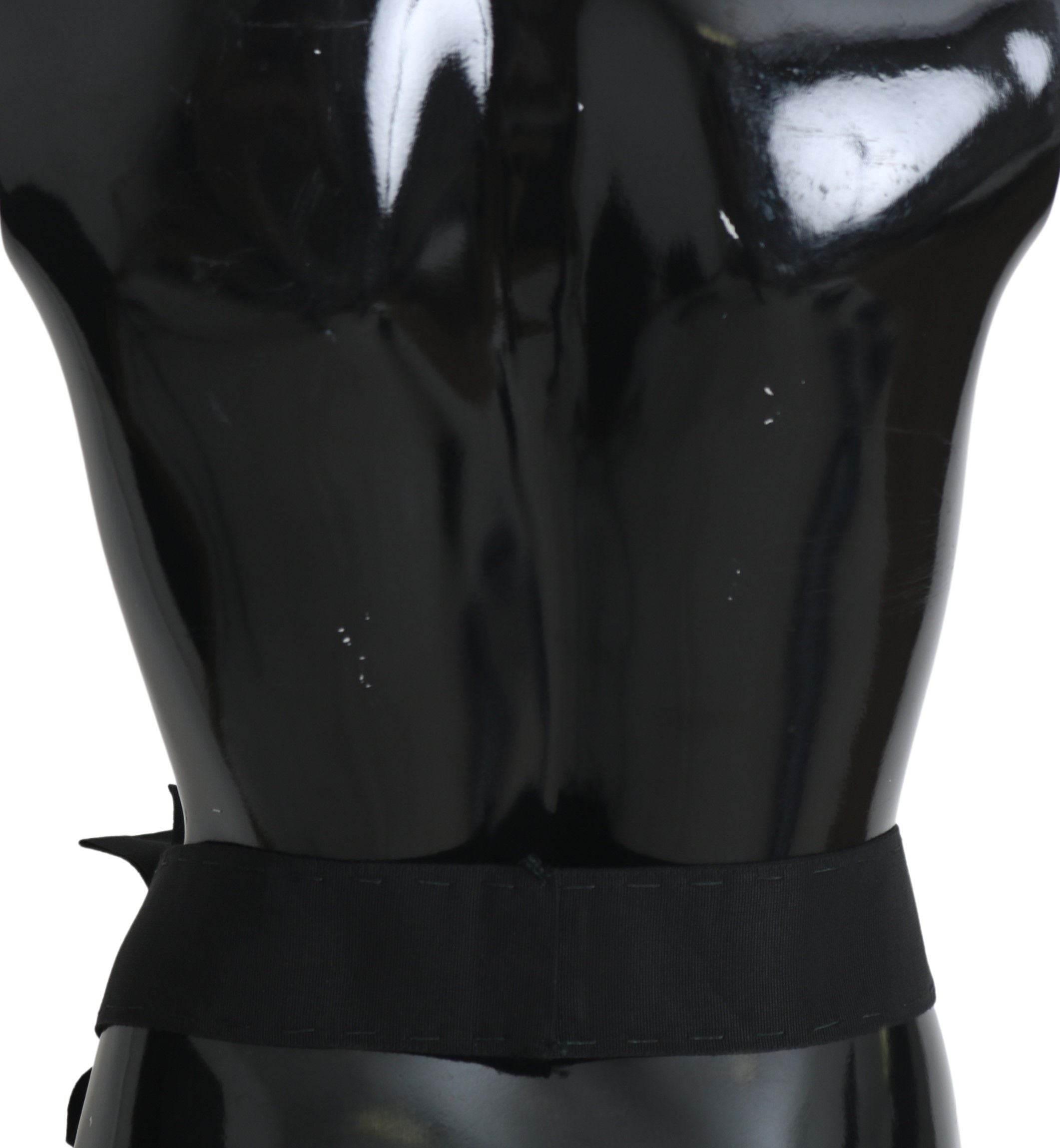 Dolce & Gabbana Elegant Black Crystal Waist Belt - Hilstor