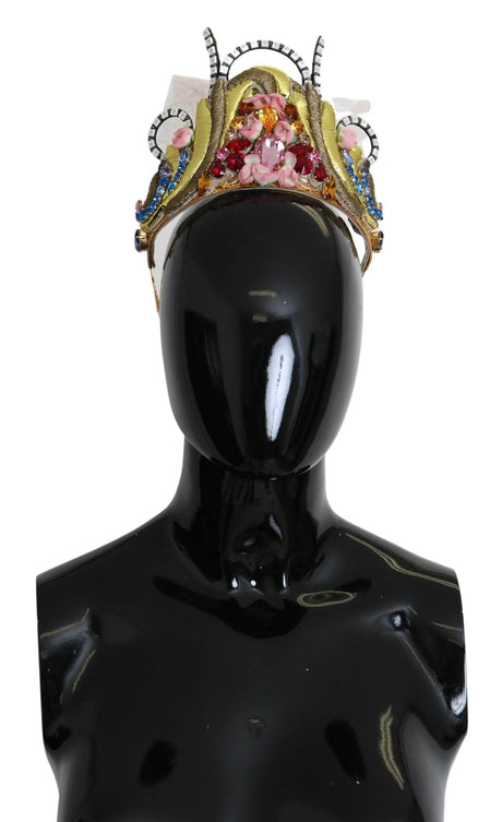 Dolce & Gabbana Stunning Crystal Diadem Tiara - Gold Multicolor - Hilstor