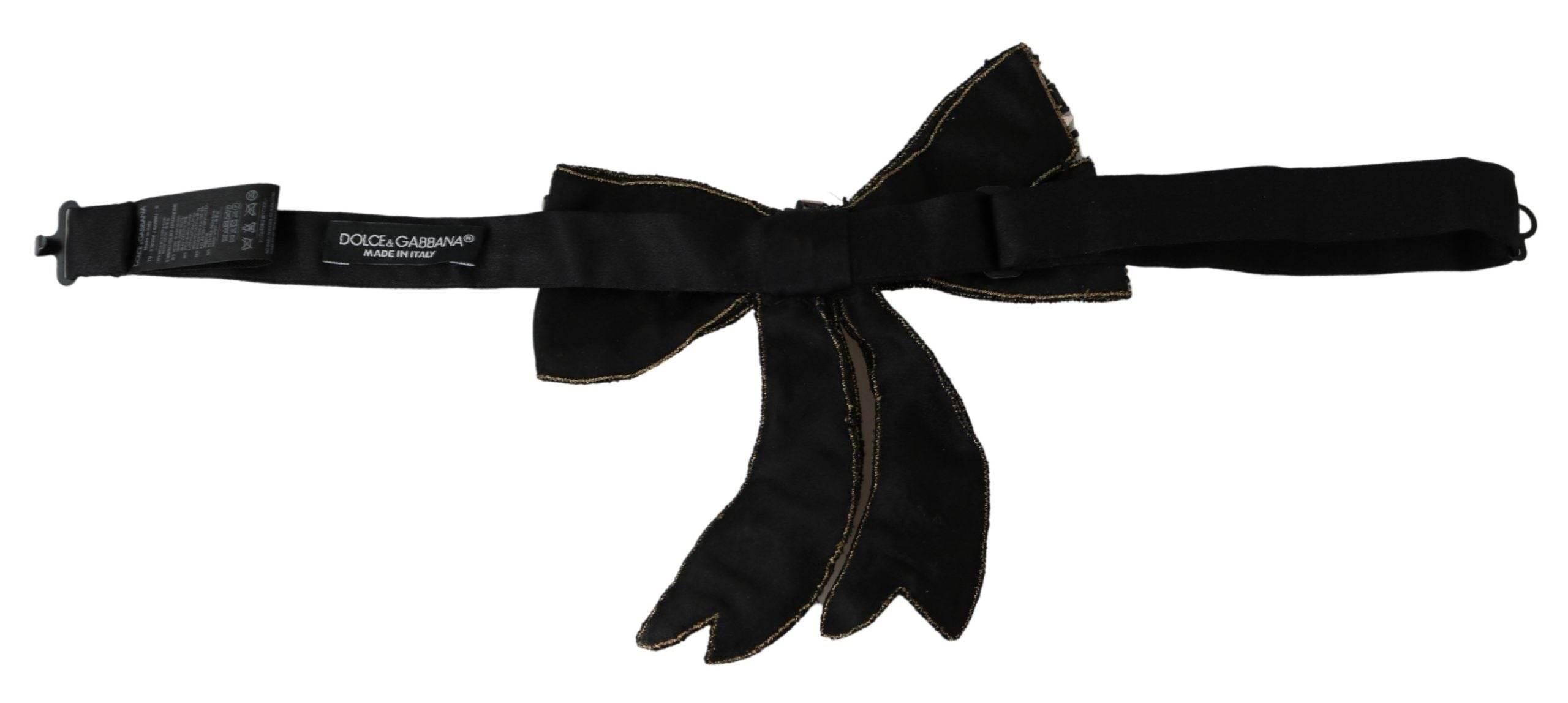 Dolce & Gabbana Elegant Silk Rhinestone Bow Tie - Hilstor