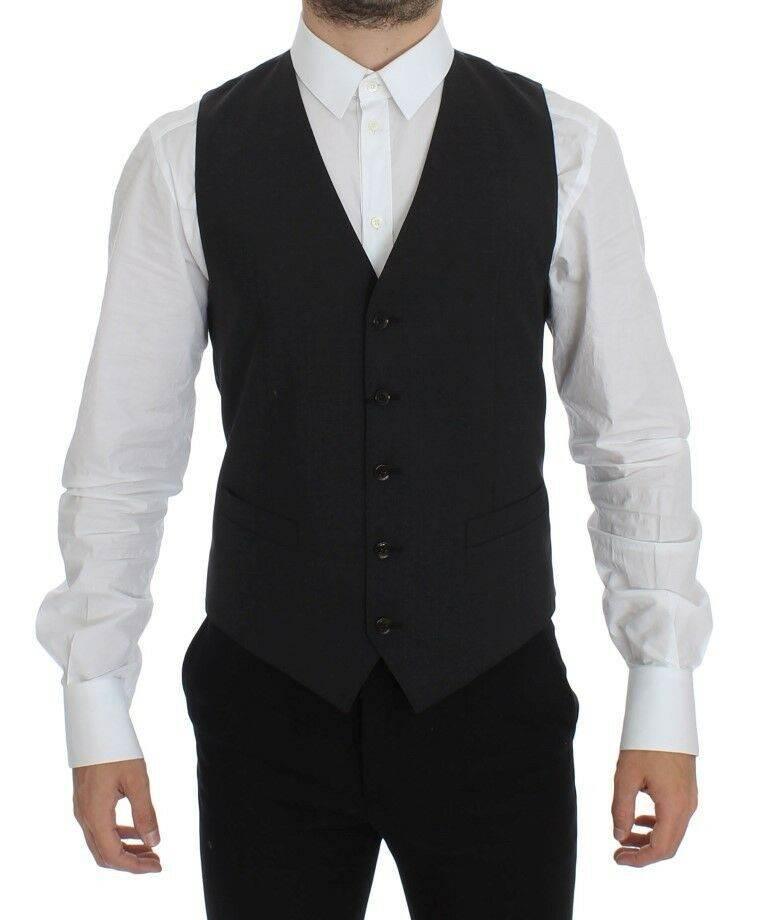 Dolce & Gabbana Gray Wool Stretch Dress Blazer Vest - Hilstor