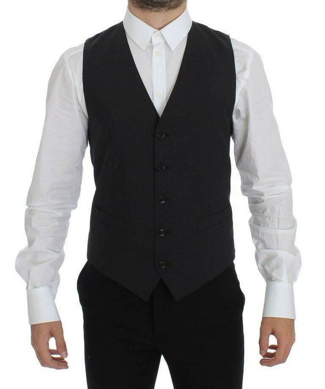 Dolce & Gabbana Gray Wool Stretch Dress Blazer Vest - Hilstor