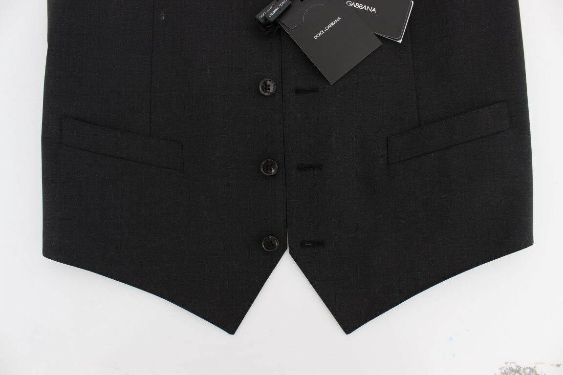 Dolce & Gabbana Gray Wool Stretch Dress Blazer Vest - Hilstor