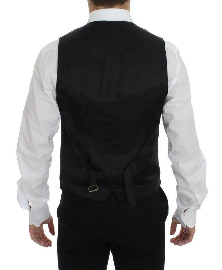 Dolce & Gabbana Black Wool Logo Dress Gilet Vest - Hilstor
