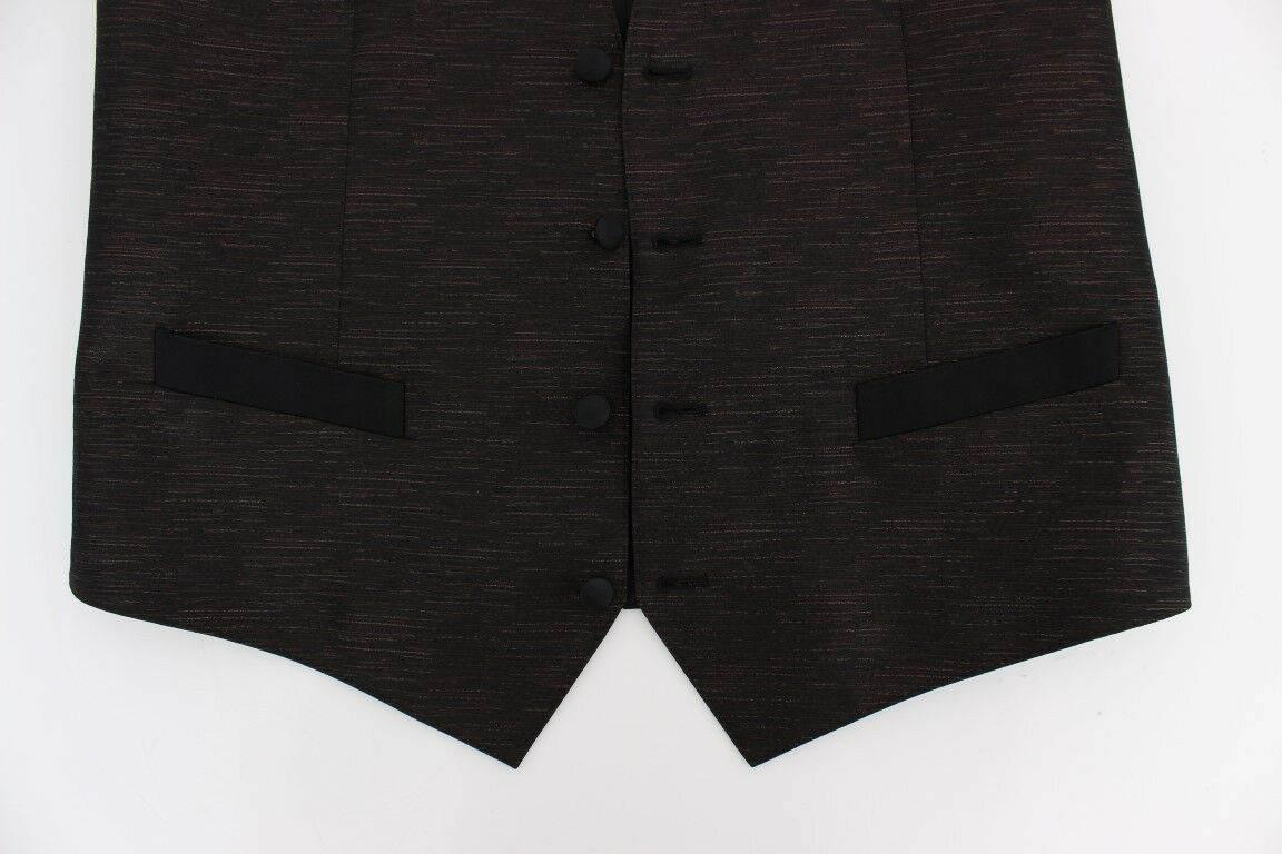 Dolce & Gabbana Black Wool Logo Dress Gilet Vest - Hilstor