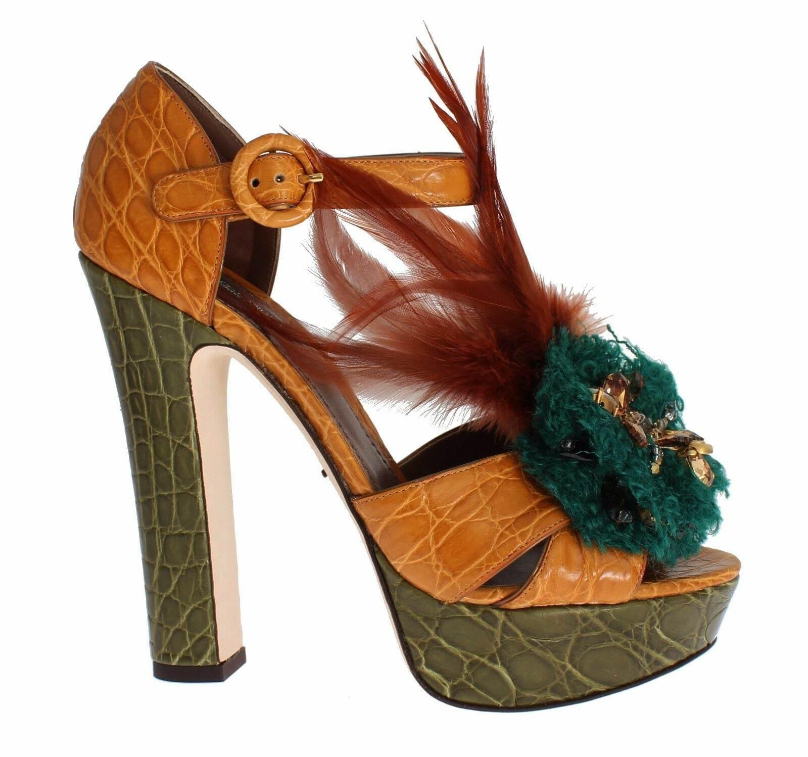 Dolce & Gabbana Multicolor Crystal Ankle Strap Platform Sandals - Hilstor