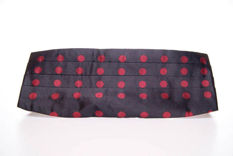Dolce & Gabbana Exquisite Black Silk Cummerbund with Red Polka Dots - Hilstor