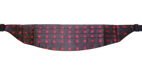 Dolce & Gabbana Exquisite Black Silk Cummerbund with Red Polka Dots - Hilstor