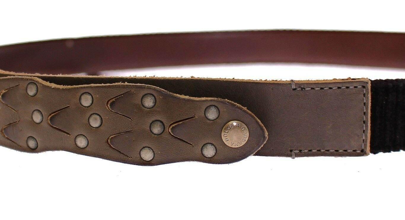 Dolce & Gabbana Brown Leather Logo Cintura Gürtel Belt - Hilstor