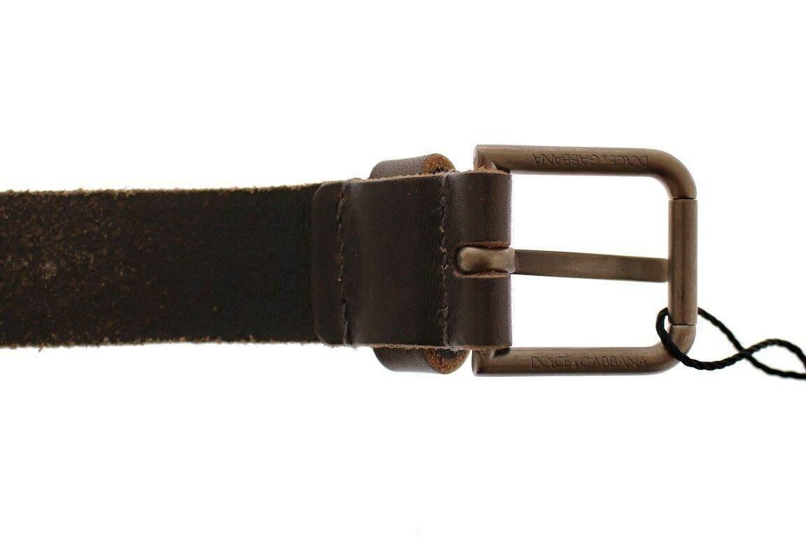 Dolce & Gabbana Brown Leather Logo Cintura Gürtel Belt - Hilstor