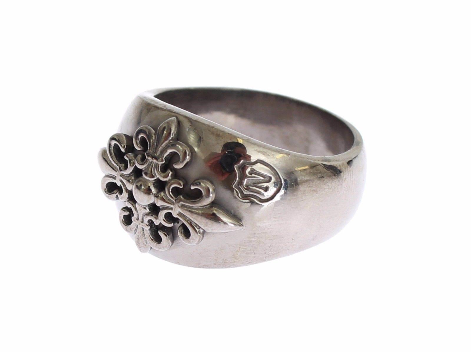 Nialaya Sterling Silver Rhodium Men's Statement Ring - Hilstor